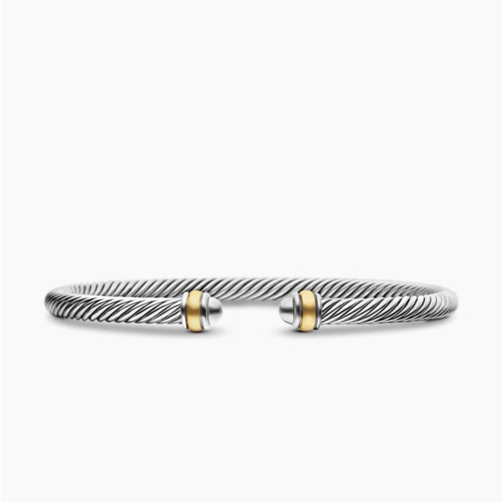 David Yurman Silver and Gold Cable Bracelet